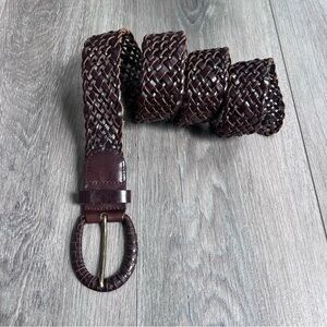 Women’s Brown Braided Leather Belt Western Boho Festival